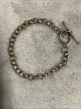 Sterling silver Chain link Toggle Bracelet